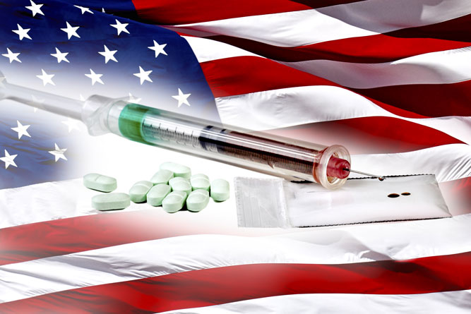 american flag with heroin 