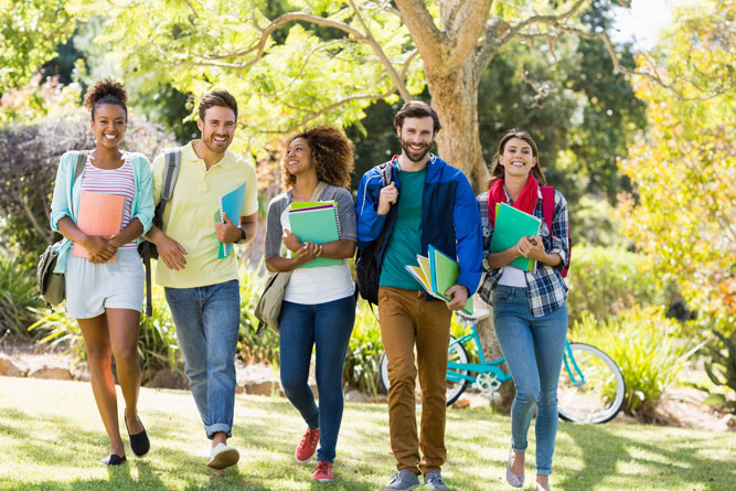 Happy students in a collegiate recovery program. 