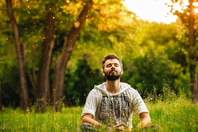 man meditating