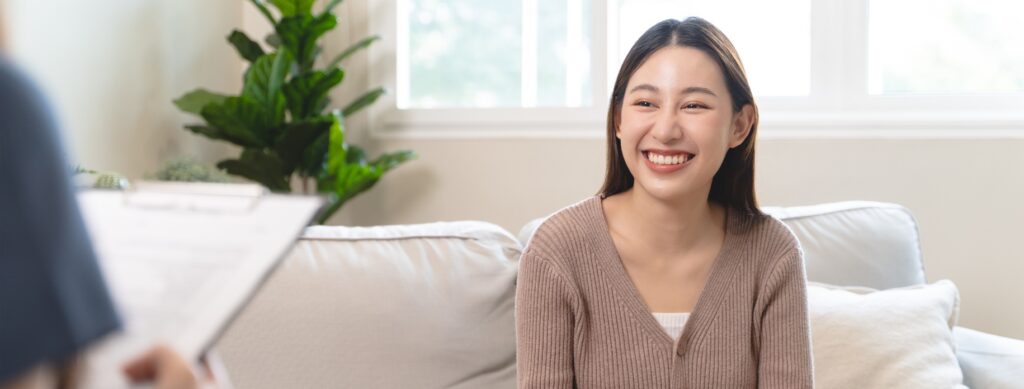 A woman enjoys personalized recovery care made more affordable through her Allied Benefits rehab insurance.