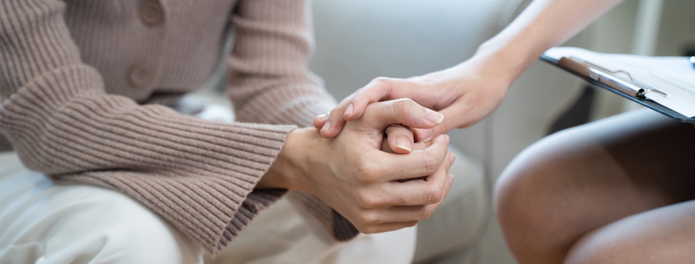 A woman recieves personalized support during therapy through fentanyl detox in Ohio.